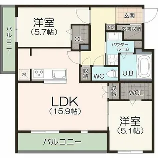 ヴェルデフォレスタ木曽川【305号室】の間取り