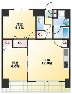 ブリリアン夕陽丘【902号室】の間取り