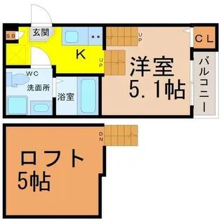 ハーモニーテラス川名町【2階】の間取り
