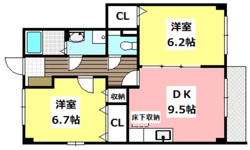 グランド秋桜【101号室】の間取り
