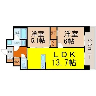 フォレストスクエア六番【2階】の間取り