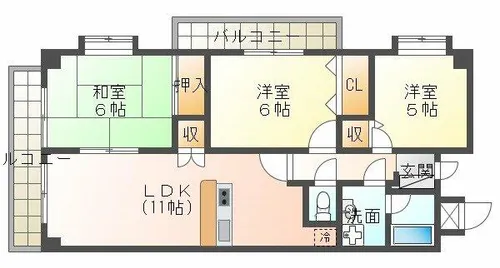 ラポール須磨【2階】の間取り