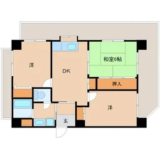 シャトー長洲【2階】の間取り