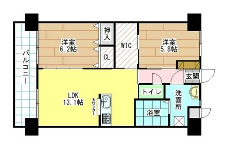 フローラ菜園場【7階】の間取り