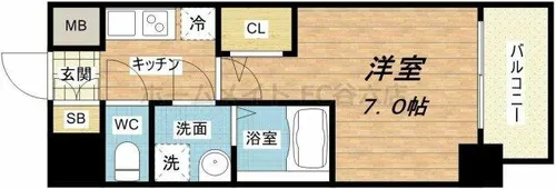 サムティ大阪GRAND EASTⅡ【10階】の間取り