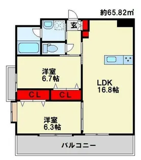 フェルト1021【7階】の間取り