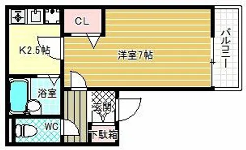 フィード峰ケ塚【1階】の間取り