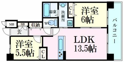 アルファステイツ姫路駅東【7階】の間取り
