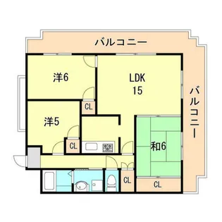 ヴァーチュアスあさぎり【2階】の間取り