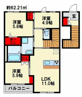 ルーチェ・エス【203号室】の間取り