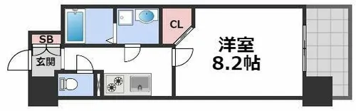 ドゥーエ森ノ宮【13階】の間取り