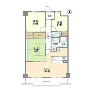ココ西宮【4階】の間取り