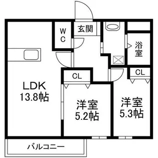 riviere西宮【2階】の間取り