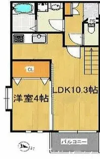 クレオ千早参番館【2階】の間取り
