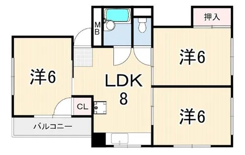 グリーンハイツ伊丹【2階】の間取り
