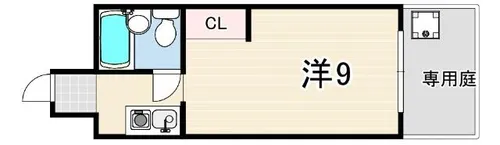 シルバーハイツ御影【1階】の間取り