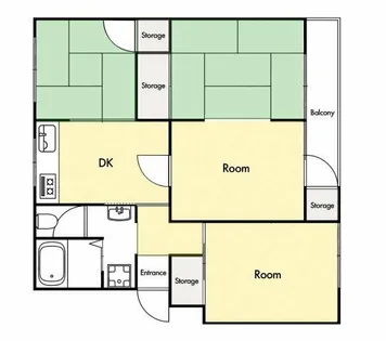 渦ケ森コーポ16号棟【4階】の間取り
