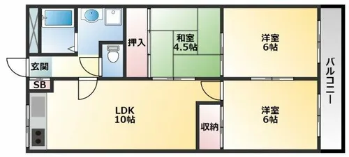 エコーハイツⅡ【202号室】の間取り