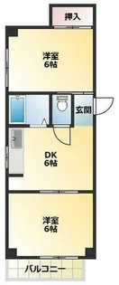 OK平野ハイツ【1階】の間取り