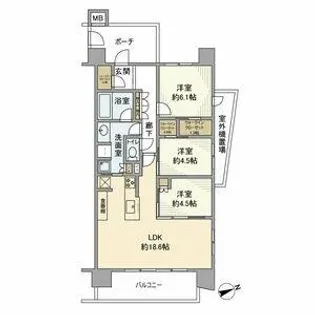 ザ・パークハウス岡崎【0号室】の間取り