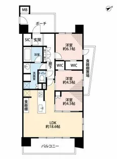 ザ パークハウス岡崎【0号室】の間取り