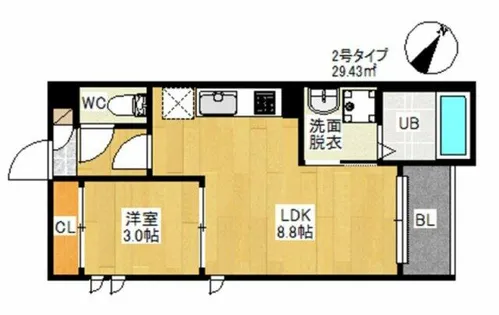 REGALEST千早【3階】の間取り