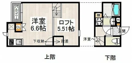 CB千早南カミーノ【1階】の間取り