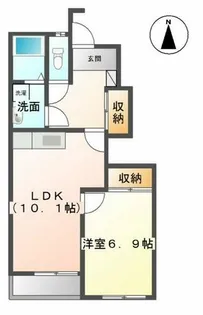 エルヴェ南小向A【1階】の間取り