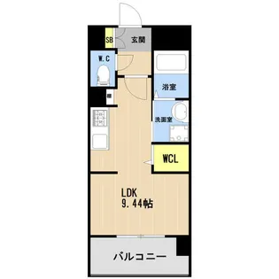 LIBTH箱崎宮前【1402号室】の間取り