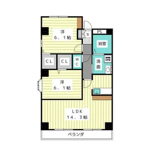 グローヴ大久手 A棟【2階】の間取り