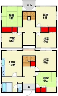 福岡県北九州市若松区高須北3丁目【一戸建】の間取り