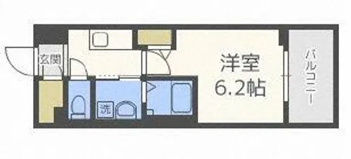 セオリー夕陽丘DOOR【2階】の間取り