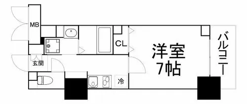 ハビテ靱センターコート【9階】の間取り
