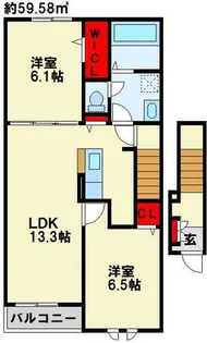 フォルト Ⅱ【204号室】の間取り