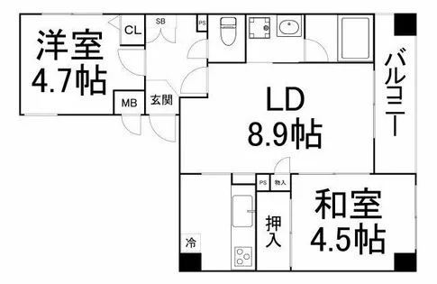 ロータリー上町【9階】の間取り