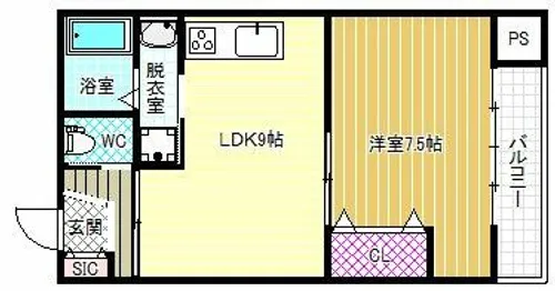 メリット1号館【3階】の間取り