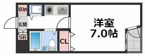 ノアーズアーク桃谷駅前【3階】の間取り