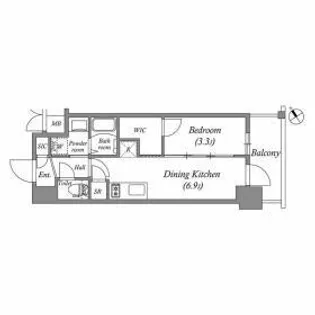 エステムコート名古屋新栄Ⅴラポール【3階】の間取り