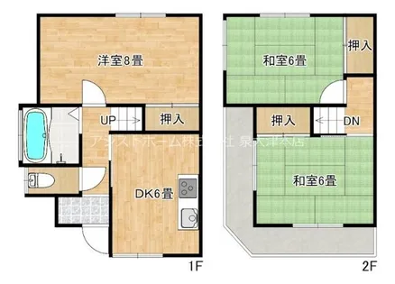 大阪府泉大津市二田町1丁目【一戸建】の間取り