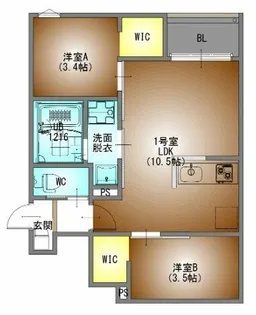 REGALEST中村日赤【2階】の間取り