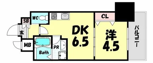エステムコート三宮駅前2アデシオン【12階】の間取り
