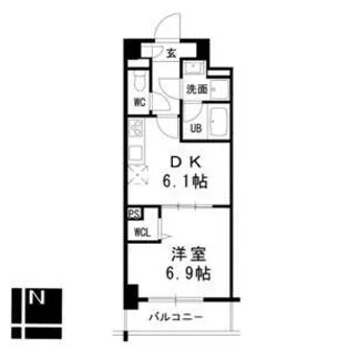 プレスティ則武【4階】の間取り