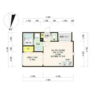 ハーモニーテラス笠寺町姥子山【1階】の間取り