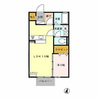 リビングタウンかじま台D【2階】の間取り