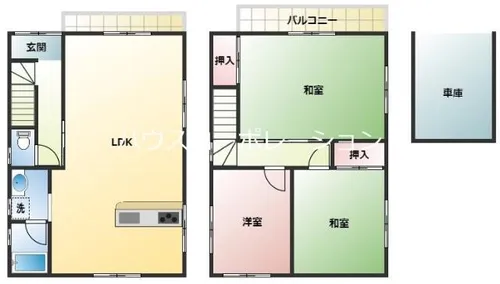 兵庫県尼崎市次屋2丁目【一戸建】の間取り