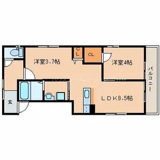 ウエストヒルズ【3階】の間取り