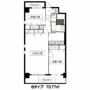 ティンガーラ石川橋【4階】の間取り
