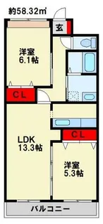 consolateur【107号室】の間取り