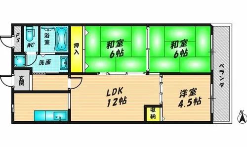 デュエリングナガト【703号室】の間取り