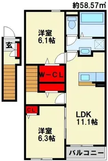 フォルト Ⅰ【203号室】の間取り